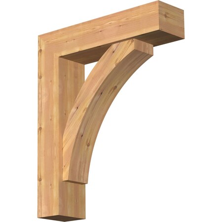 Ekena Millwork Thorton Block Smooth Bracket w/ Offset Brace, Western Red Cedar, 7 1/2"W x 30"D x 36"H BKT0806X30X36THR05SWR